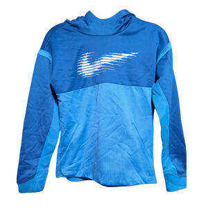 NIKE Blue Two Toned  Dri-Fit Hooded Sweatshirt Boys Size Large Hoodie FLAW